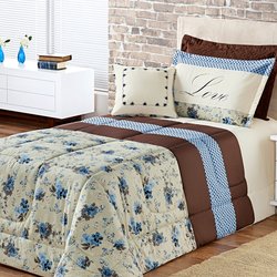 Kit Solteiro Luna Azul 4 Peças Kit Solteiro Luna Azul 4 Peças