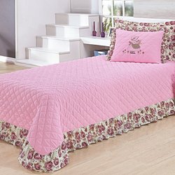 Cobre Leito Solteiro Camponesa Rosa 4 Peças Cobre Leito Solteiro Camponesa Rosa 4 Peças