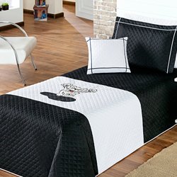 Cobre Leito Solteiro Lion Preto 4 Peças Cobre Leito Solteiro Lion Preto 4 Peças