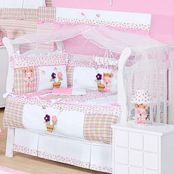 Kit Berço Americano com Mosquiteiro para Quarto de Bebê Enxoval Menina Mabel Kit Berço Americano com Mosquiteiro para Quarto de Bebê Enxoval Menina Mabel