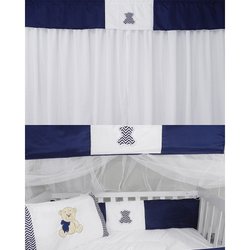 Kit Berço + Cortina Urso Pool Chevron Marinho 11 Peças Kit Berço + Cortina Urso Pool Chevron Marinho 11 Peças