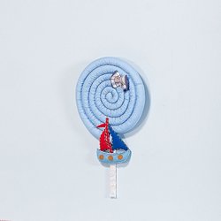 Enfeite de Porta para Quarto de Bebê Pirulito Enxoval Menino Marujo Azul Enfeite de Porta para Quarto de Bebê Pirulito Enxoval Menino Marujo Azul