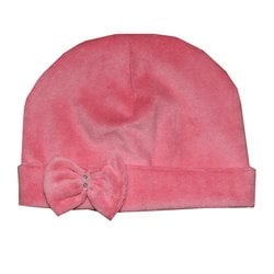 Touca de Bebê Lacinho Rosê Plush Touca de Bebê Lacinho Rosê Plush