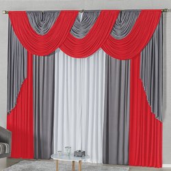 Cortina Elis Vermelho e Branco 2,00m x 1,70m Cortina Elis Vermelho e Branco 2,00m x 1,70m
