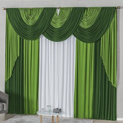 Cortina Elis Verde e Branco 2,00m x 1,70m Cortina Elis Verde e Branco 2,00m x 1,70m
