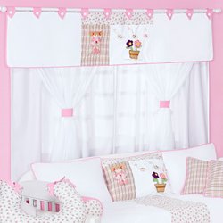 Cortina Para Quarto de Bebê Menina Mabel 1,70M Branco Cortina Para Quarto de Bebê Menina Mabel 1,70M Branco