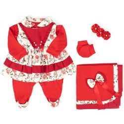 Saída de Maternidade Anni Vermelho 5 Peças Saída de Maternidade Anni Vermelho 5 Peças
