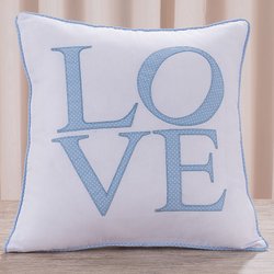Almofada Love Azul Quadrada Almofada Love Azul Quadrada