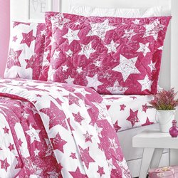 Jogo de Cama Solteiro Star Pink 180 Fios 3 Peças Jogo de Cama Solteiro Star Pink 180 Fios 3 Peças