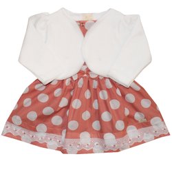 Vestido de Bebê Glamour Poá Salmão Vestido de Bebê Glamour Poá Salmão