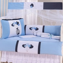Kit Berço Elefante Babalu Azul 100% Algodão 9 Peças Kit Berço Elefante Babalu Azul 100% Algodão 9 Peças