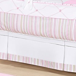 Saia de Berço Para Quarto de Bebê Menina Maravilha Branco - Rosa Saia de Berço Para Quarto de Bebê Menina Maravilha Branco - Rosa