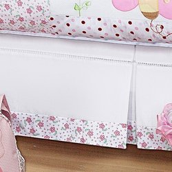 Saia de Berço Para Quarto de Bebê Ana Lua Branco Floral Saia de Berço Para Quarto de Bebê Ana Lua Branco Floral