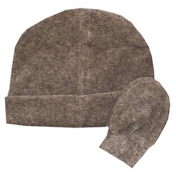 Kit Touca e Luva de Bebê Cinza Plush Kit Touca e Luva de Bebê Cinza Plush