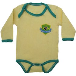 Body de Bebê Brasil Verde e Amarelo Body de Bebê Brasil Verde e Amarelo