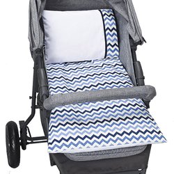 Colchonete para Carrinho Chevron Marinho e Azul 4 Peças Colchonete para Carrinho Chevron Marinho e Azul 4 Peças