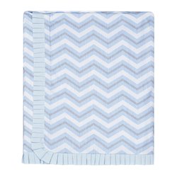 Manta de Bebê Chevron Azul e Cinza Manta de Bebê Chevron Azul e Cinza