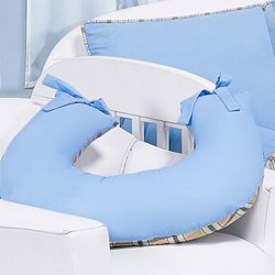 Almofada Amamentação Para Quarto de Bebê Enxoval Menino Safari Azul Almofada Amamentação Para Quarto de Bebê Enxoval Menino Safari Azul