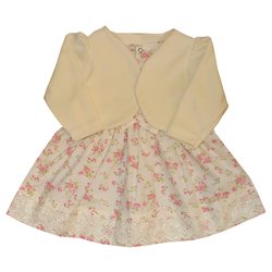 Vestido de Bebê Glamour Floral Palha Vestido de Bebê Glamour Floral Palha