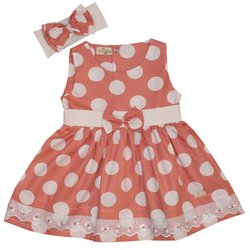 Vestido de Bebê Petit Salmão Vestido de Bebê Petit Salmão