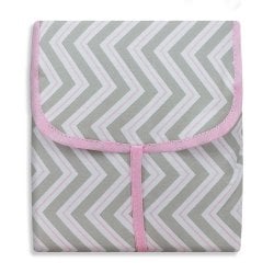 Trocador Portátil Chevron Rosa com Bolso Trocador Portátil Chevron Rosa com Bolso
