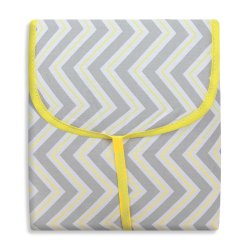 Trocador Portátil Chevron Amarelo com Bolso Trocador Portátil Chevron Amarelo com Bolso