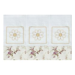 Toalha de Boca Nervura Floral Rosê 3 Peças Toalha de Boca Nervura Floral Rosê 3 Peças