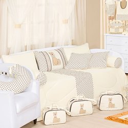 Kit Bicama Babá Para Quarto de Bebê Enxoval Ursinho Catatau 08 Peças Kit Bicama Babá Para Quarto de Bebê Enxoval Ursinho Catatau 08 Peças