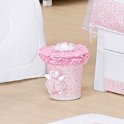 Lixeira Decorada Para Quarto de Bebê Menina Encanto Rosa Lixeira Decorada Para Quarto de Bebê Menina Encanto Rosa