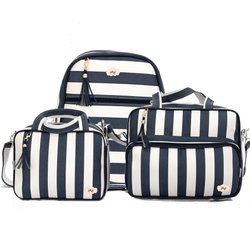 Kit Bolsa Maternidade Essencial Listrada Marinho 3 Peças Kit Bolsa Maternidade Essencial Listrada Marinho 3 Peças