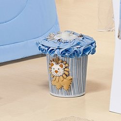 Lixeira Decorada Para Quarto de Bebê Menino Safari Azul Lixeira Decorada Para Quarto de Bebê Menino Safari Azul