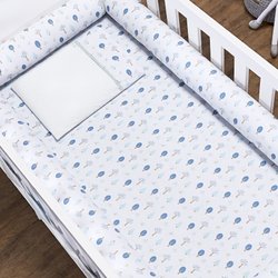 Kit Berço Rolinho Floresta Azul 7 Peças Kit Berço Rolinho Floresta Azul 7 Peças