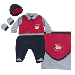Saída de Maternidade Fox Marinho 4 Peças Saída de Maternidade Fox Marinho 4 Peças