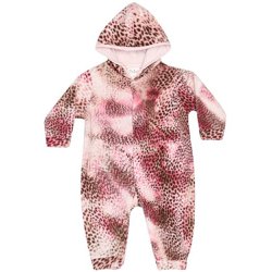 Macacão Manga Longa Oncinha Rosa com Capuz Macacão Manga Longa Oncinha Rosa com Capuz