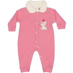 Macacão Manga Longa Gatinha Rosa Soft Macacão Manga Longa Gatinha Rosa Soft