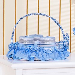 Cesta Decorada Para Quarto de Bebê Urso Sentinela Azul Cesta Decorada Para Quarto de Bebê Urso Sentinela Azul
