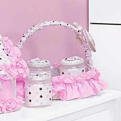 Cesta Decorada Para Quarto de Bebê Menina Ana Lua Rosa Cesta Decorada Para Quarto de Bebê Menina Ana Lua Rosa