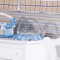 Cesta Decorada Para Quarto de Bebê Menino Safari Azul Cesta Decorada Para Quarto de Bebê Menino Safari Azul