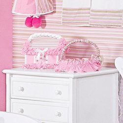 Cesta Decorada Para Quarto de Bebê Menina Maravilha Rosa Cesta Decorada Para Quarto de Bebê Menina Maravilha Rosa