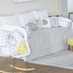 Kit Cama Babá Forest Azul 100% Algodão 10 Peças Kit Cama Babá Forest Azul 100% Algodão 10 Peças