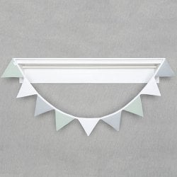 Varal de Bandeirinhas Verde Malva, Branco e Cinza Varal de Bandeirinhas Verde Malva, Branco e Cinza