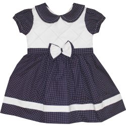 Vestido de Bebê Encanto Poá Marinho Vestido de Bebê Encanto Poá Marinho