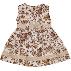Vestido de Bebê Bia Floral Marrom Vestido de Bebê Bia Floral Marrom