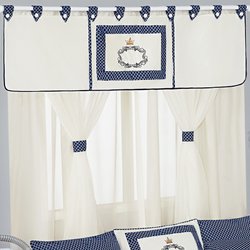 Cortina Quarto de Bebê Reinado Marinho 7 Peças Cortina Quarto de Bebê Reinado Marinho 7 Peças
