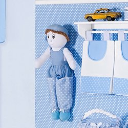 Porta Fraldas Boneco Para Quarto de Bebê Menino Ternura Azul Porta Fraldas Boneco Para Quarto de Bebê Menino Ternura Azul