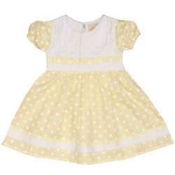 Vestido de Bebê Encanto Poá Amarelo Vestido de Bebê Encanto Poá Amarelo