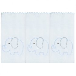 Fralda de Ombro Elefante Azul 3 Peças Fralda de Ombro Elefante Azul 3 Peças