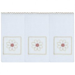 Fralda de Ombro Nervura Floral Rosê 3 Peças Fralda de Ombro Nervura Floral Rosê 3 Peças