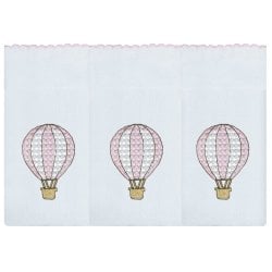 Fralda de Ombro Balão Rosa 3 Peças Fralda de Ombro Balão Rosa 3 Peças