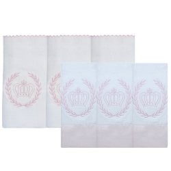 Kit Fralda de Boca e Ombro Realeza Rosa Kit Fralda de Boca e Ombro Realeza Rosa